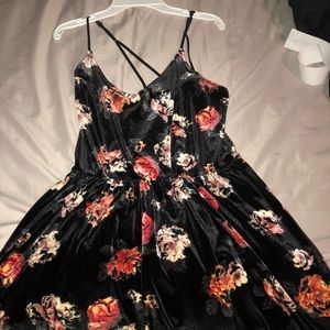 Suade black floral romper